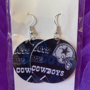 NFL Dallas Cowboys faux vinyl leather earrings